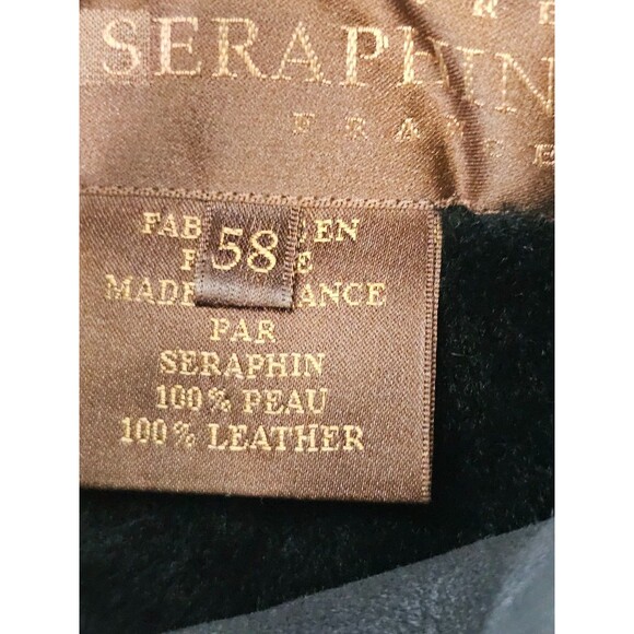 Men's 58 Seraphin France Shearling Mouton Sheapskin Leather Reversible Coat EUC - Picture 13 of 16